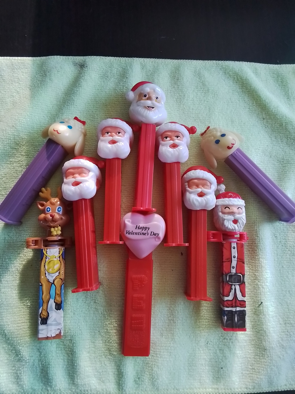 Holiday Candy Dispenser Set - Red & Purple Santa Characters